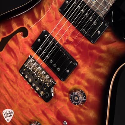 2024 - PRS Eddie's Guitars Wood Library Custom 24 Semi-Hollow Korina/Ziricote - Blood Orange Smokeburst image 13