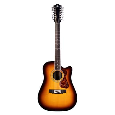 Guild D-2612CE Deluxe Dreadnought Cutaway 12-String A/E Guitar - Antique Burst image 2