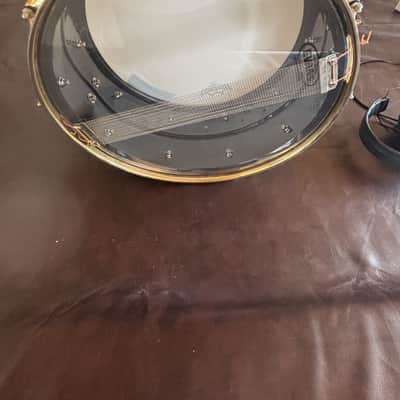 Pearl SF1465 14x6.5" Steve Ferrone Signature Brass Snare Drum with Brass Hardware 2000s - Black Nickel Over Brass image 4