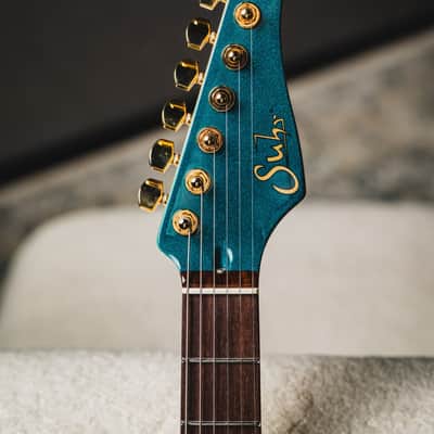 Suhr Classic S Dealer Select Limited Run - Ocean Turquoise Metallic w/White Pearl Pickguard, Match Painted Headstock, Gold Hardware & SSCII System image 5
