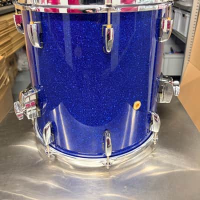 Pearl Masters maple legend MPL foortom 14x14” - #Navy Sparkle blue image 3