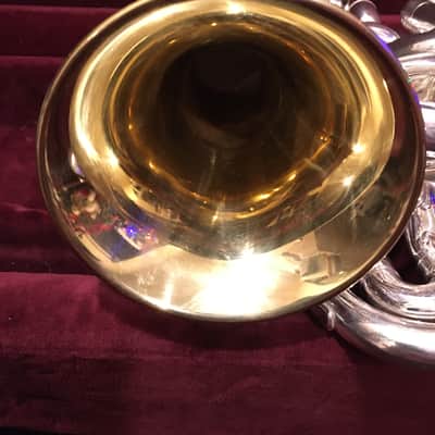 Ultra Rare  Silver with Gold Accents 1971 Holton c-150 Pocket Cornet/Trumpet image 10