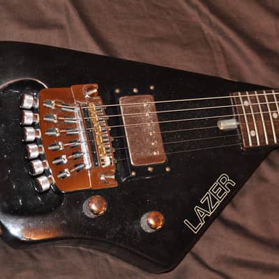 Hondo Lazer Guitar (XK-3B) with Erlewine Wine-O-Matic headless bridge system image 2