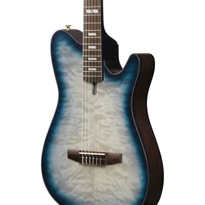 Ibanez FRH20QMN FRH Acoustic Electric Guitar - Cosmic Blue Sunburst image 7