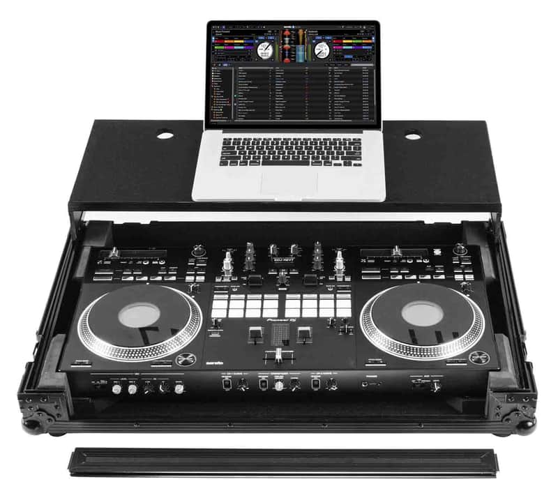 Odyssey FZGSDDJREV7WBL Glide Style Flight Case for Pioneer DDJ-REV7 Controller with Wheels and Laptop Platform - Black image 1