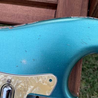 MJT Stratocaster body fits Fender 2015 *Metallic* Lake placid blue relic. Amazing finish checking! image 9