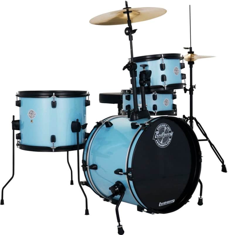 Ludwig Questlove Pocket Kit 4-piece Drum Set - Crystal Blue Sparkle image 1