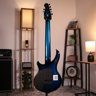 MusicMan Majesty 7 John Petrucci Signature Electric Guitar - Ebony Fingerboard, Titan Blue image 19