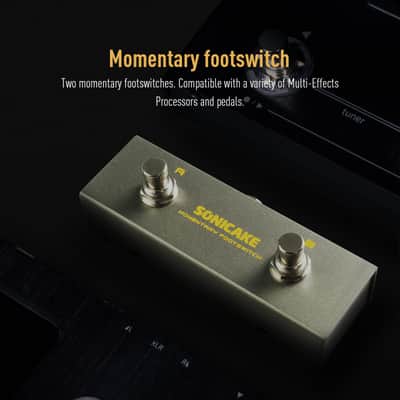 SONICAKE Dual Footswitch Pedal for Guitar Effect Pedal Dual Momentary Foot Switch Guitar Pedal with TRS Cable(U.S. domestic inventory) image 2