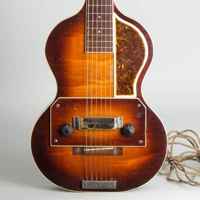 Slingerland Songster Model 401 Solid Body Electric Guitar, c. 1936, ser. #152, chipboard case. image 3