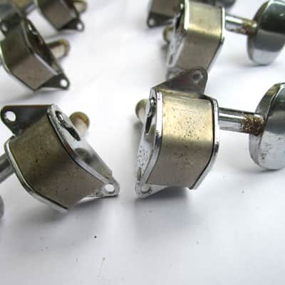 Hofner Guitar Tuners, 1960's, Germany, 3 On The Side, Metal Buttons, Grommets Included image 2