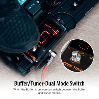 JOYO Buffer & Tuner Guitar Pedal, ±1 Cent Accuracy with LED Display & Analog Buffer Circuit, DC Output, True Bypass (Buffer Tune JF-19) image 2