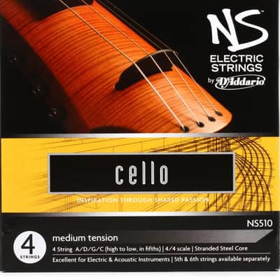 D'Addario NS510 NS Electric Cello Strings - 4/4 Scale Medium Tension image 2