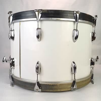 Slingerland 14x24"White Nitron 3Ply 70s Bass Drum Niles Black/Silver Set-o-Matic image 6
