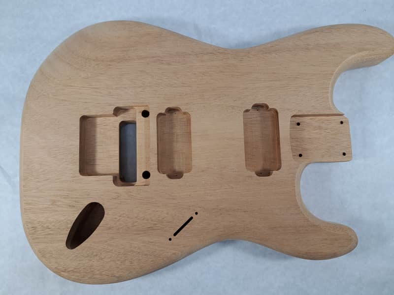Unfinished Mahogany HxH guitar body - for Fender Strat Stratocaster neck Floyd Rose J1993 image 1