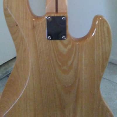 lefty Fender Jazz Bass 2007 w/gig bag - custom Marcus Miller pickguard - Natural Ash finish image 11