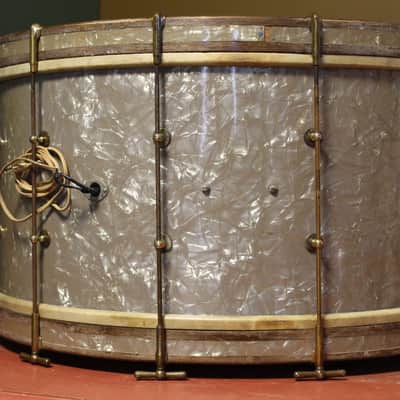 1920's Ludwig & Ludwig 14"x27.5" Bass Drum in Lavender Pearl image 5