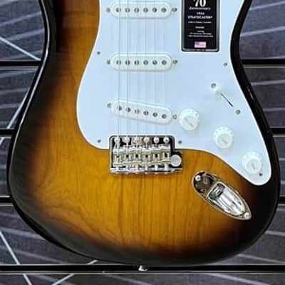 Fender 70th Anniversary American Vintage II 1954 Stratocaster Electric Guitar 2 Colour Sunburst image 6