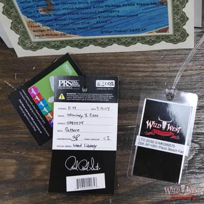 PRS Wild West Guitars 25th Anniversary Limited Run Wood Library Artist Package Hollowbody II Piezo Beach Fade (Private Stock Color) 5.55 LBS (US Only / No International Shipping) image 13