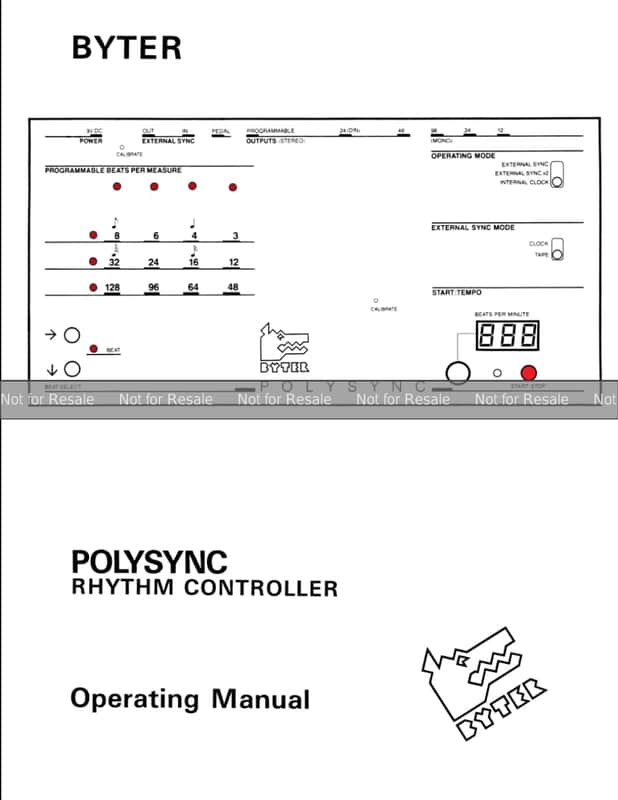 Immagine Byter Polysync Rhythm Controller Operating Manual - 1