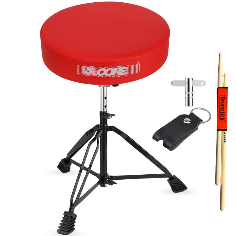 5 Core Drum Throne 3" Padded Drum Seat Height Adjustable Drumming Chair for Practice and Performance image 1