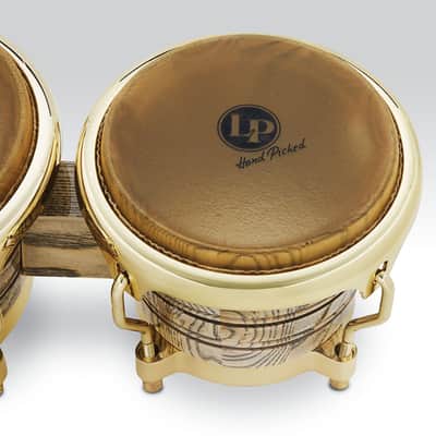 Latin Percussion LP793X Galaxy Giovanni Signature 7 1/4-8 5/8 Bongos Natural Ash, Gold Hardware image 5