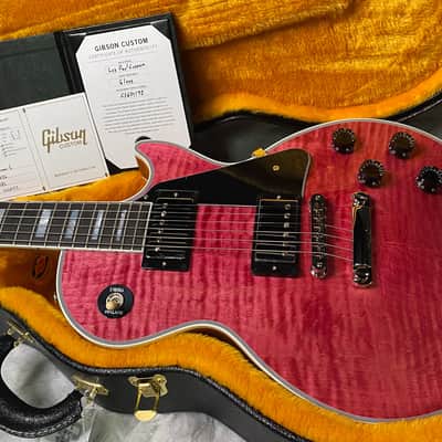 NEW! Gibson Dealer Select Custom Shop Les Paul Custom AAA Super Curly Figured Top - Transparent Pink - Authorized Dealer - WOW! 8.8 lbs - G07451 image 17