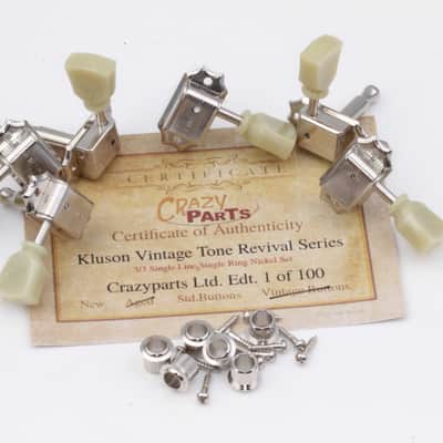 Kluson® 3/3by side Gibson style Nickel Ltd.Edt. VTR Tuners Single Line/Single Ring image 1