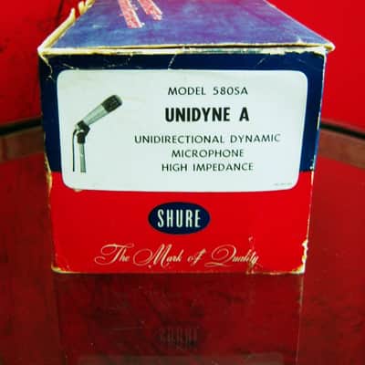 Vintage RARE 1960's Shure 580SA Cardioid Dynamic Microphone Hi Z w accessories 580SB 585SA image 3