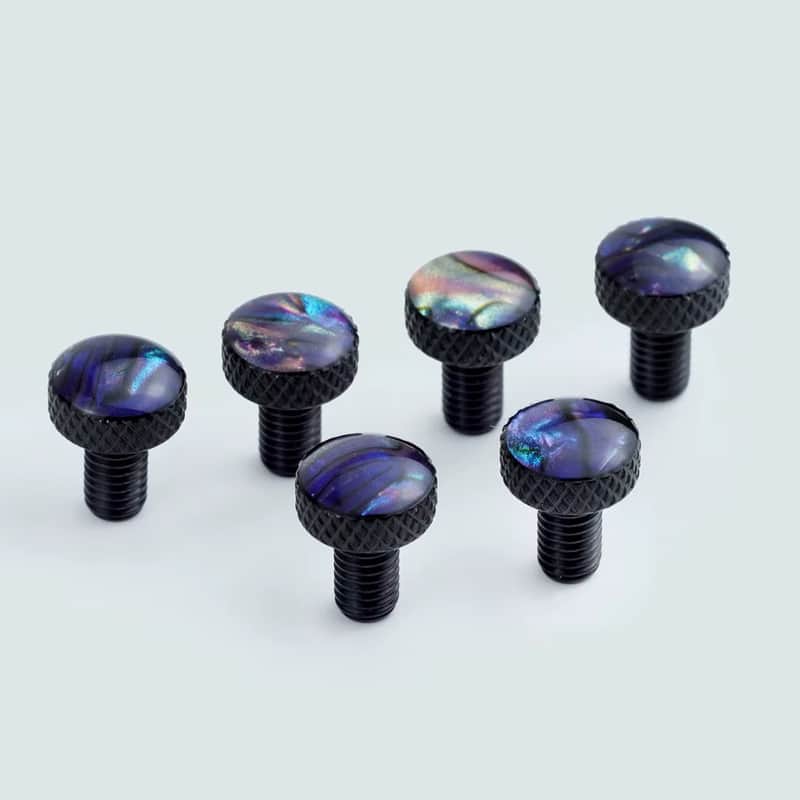 6pcs Abalone Inlay Top Guitar Bridge Tremolo Fine Tuning Screws Set image 1