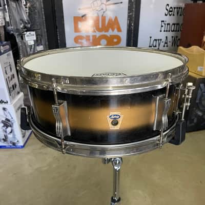 Ludwig No. 491 Pioneer 5x14" 6-Lug Snare Drum with Transition Badge 1958 - 1960 - Black/Gold Duco Lacquer image 1