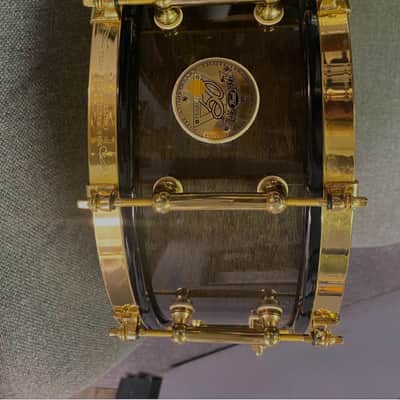 Pearl 50th Anniversary Snare 5.5x14 Solid Maple one piece 1996 - Ebony Mist high gloss lacquer image 2