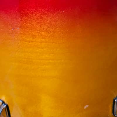 Tama Starclassic 16x16 Birch Floor tom Made in Japan Late 1990's to Early 2000s - Red Aztec Fade image 3