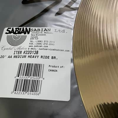 Sabian AA Medium Heavy Ride 20” - Brilliant image 3