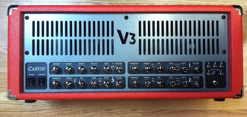 Carvin V3 head guitar tube amplifier 100 watts red/orange | Reverb