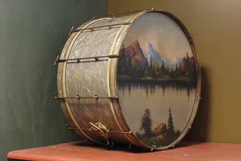 1920's Ludwig & Ludwig 14"x27.5" Bass Drum in Lavender Pearl image 1