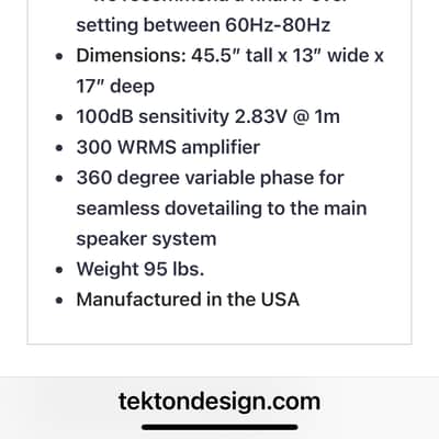 Tekton 4 10" SUBWOOFER LINE ARRAY 2025 - STEREO PAIR - SATIN BLACK image 3