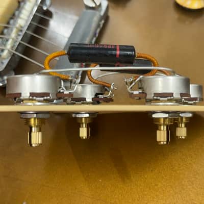 1969 1970 Gibson Les Paul CTS 500K Harness Sprague Black Beauty .022 400V Capacitors pots potentiometer image 3