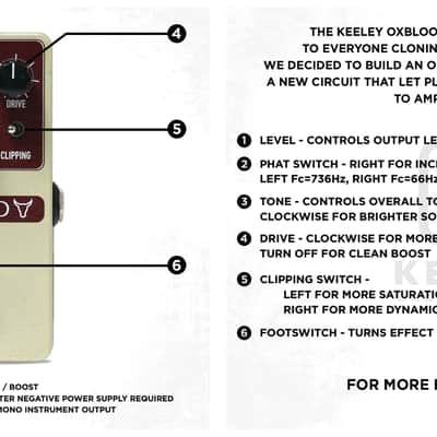 Keeley Oxblood Overdrive - Guitar Effect Pedal image 5