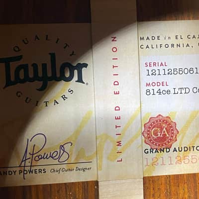 NEW! Taylor 814ce LTD Cocobolo Acoustic-Electric Guitar - Natural Top - Shaded Edgeburst Back & Sides - Authorized Dealer - SAVE! G06612 image 6
