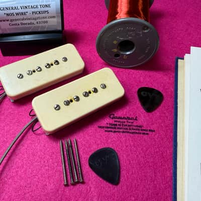 General Vintage Tone NOS Wire Ltd. "Mis 50's LTD" P90 Soapbar Pickup Set – CAB Cream Covers image 2