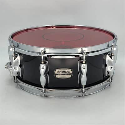 Used Yamaha Recording Custom Snare Drum 14x5.5 Solid Black - Very Good image 1