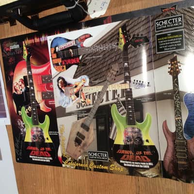Custom Schecter 2002 NAMM Convention Horror Masterworks Display Catalog Guitar SIGNED Dawn Of The Dead George Romero Horror Halloween image 11