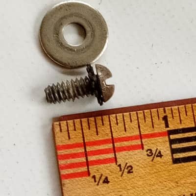 Leedy 1/2"10-24 Screw for Beavertail Lug +Star +Nickel-Steel Washers Vintage 40s image 2