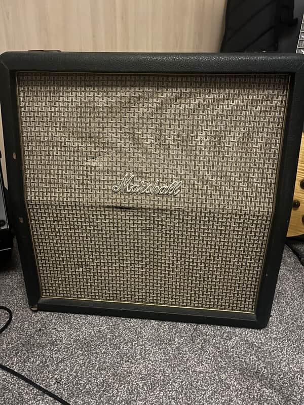 Marshall 2x12 Slant Cab 1966A Vertical Cabinet upgraded speakers 1980's - Racing Green Tolex image 1