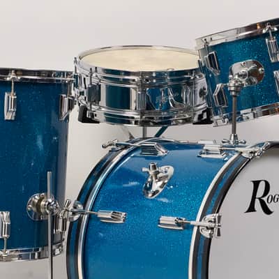 Rogers 20/12/16" 1960's Cleveland-Era Drum Set - Blue Sparkle image 22