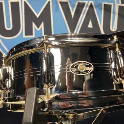 Slingerland - 5x14" Sound King, 8-Lug Snare Drum, with Trick Strainer 1974–1976 - Chrome Over Brass Shell. image 4