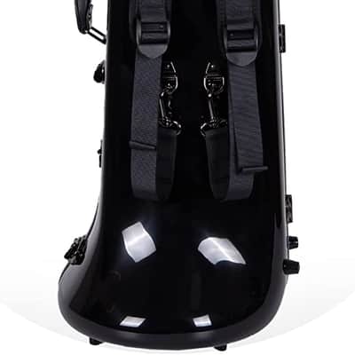 Crossrock Fiberglass Case fits for F-Trigger or Straight Trombone with removable shoulder straps-Black image 3