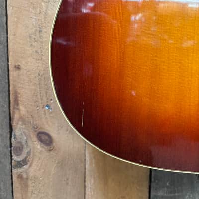 Gibson J160E 1971 - Cherry Sunburst image 8