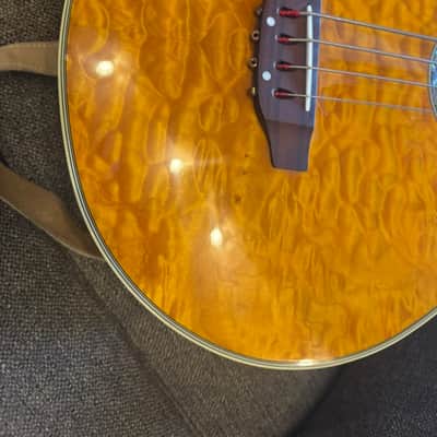 Michael Kelly Dragonfly Fretless Acoustic Bass 4 String with Fishman Electronics Blond Quilted image 9